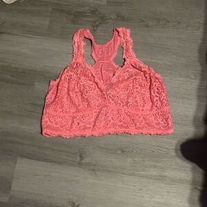 Lace Racerback Bralette - Pink